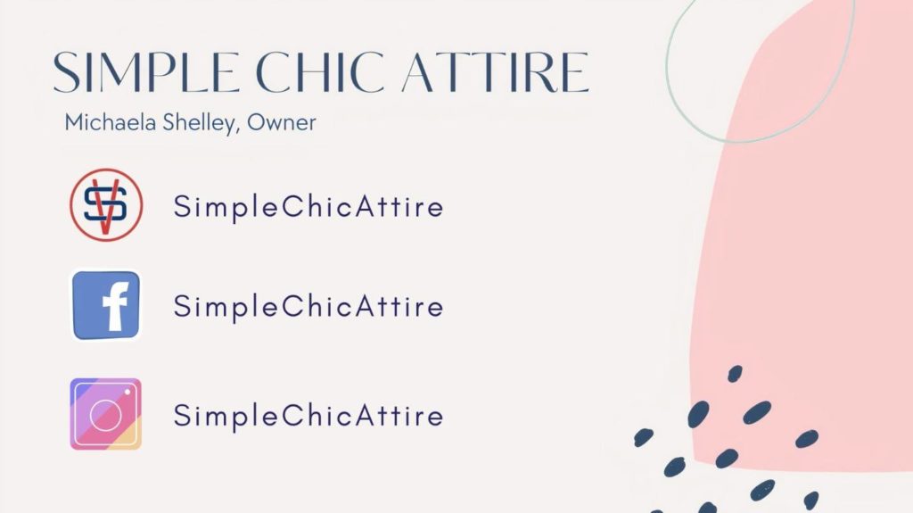 Simple Chic Attire animated demo social profile links